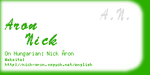 aron nick business card